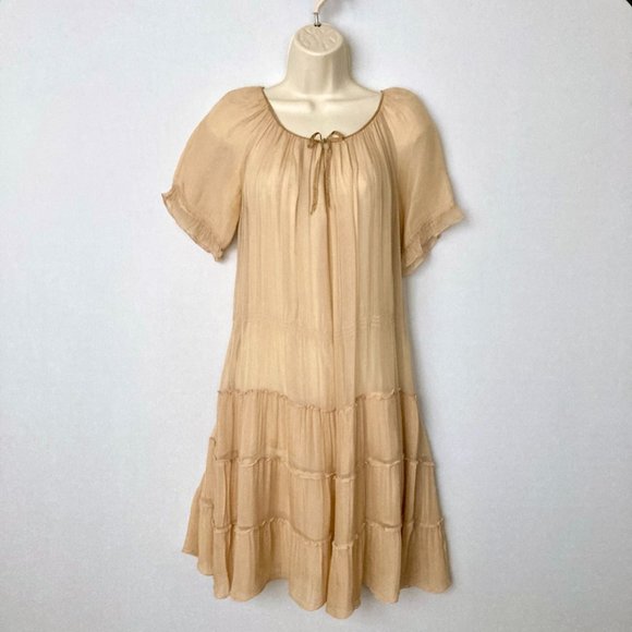 Miu Miu Dresses & Skirts - MIU MIU Silk Beige Dress IT40 (MADE IN ITALY)